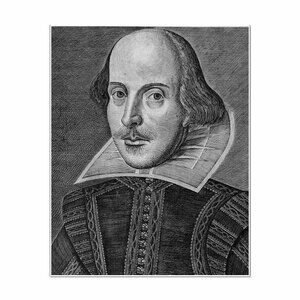 William Shakespeare Art Print 8"by10" Reproduction of the famous folio drawing